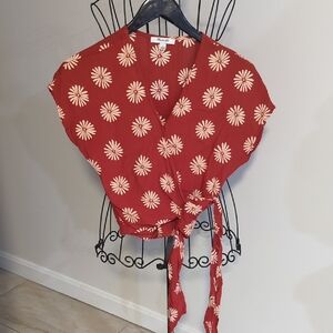 Madewell Floral Wrap Blouse